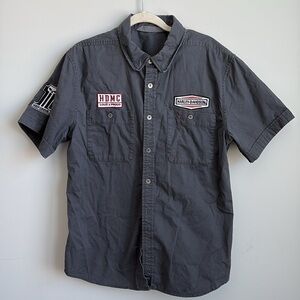 Harley Davidson #1 Skull Patch Shirt Slim Large
